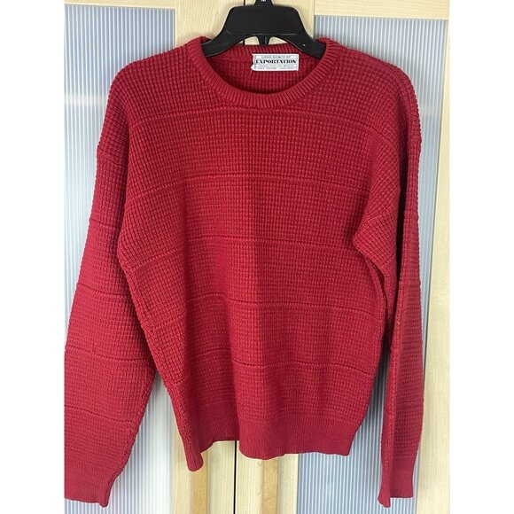 Vintage Women’s Holiday Pullover Sweater Sz M Red Preppy Unisex Christmas Casual - Picture 1 of 5